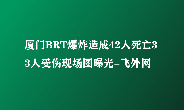 厦门BRT爆炸造成42人死亡33人受伤现场图曝光-飞外网