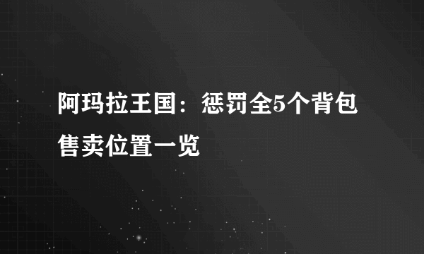 阿玛拉王国：惩罚全5个背包售卖位置一览