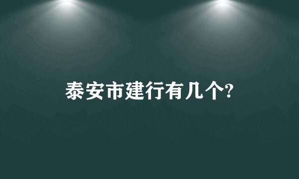 泰安市建行有几个?