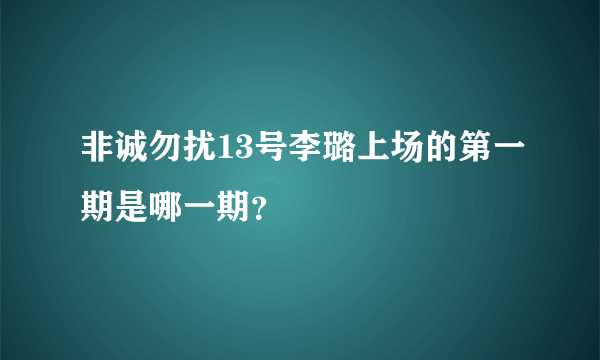 非诚勿扰13号李璐上场的第一期是哪一期？