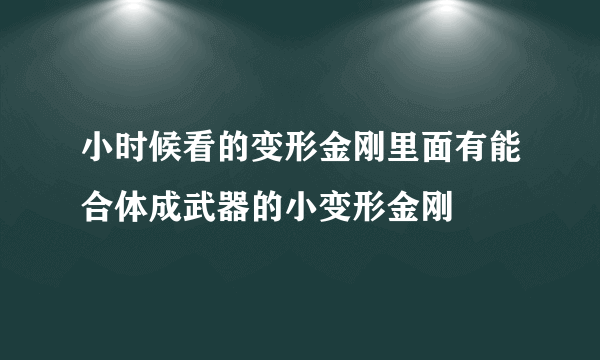 小时候看的变形金刚里面有能合体成武器的小变形金刚