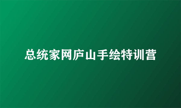 总统家网庐山手绘特训营