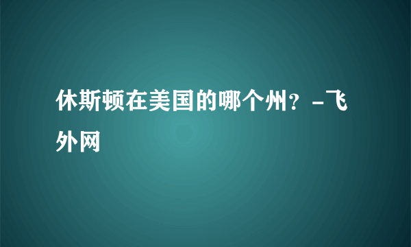 休斯顿在美国的哪个州？-飞外网