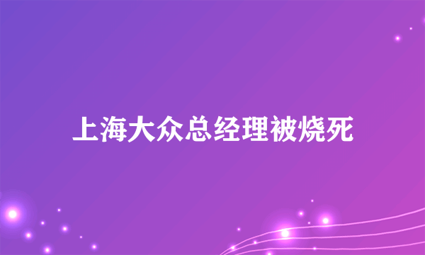 上海大众总经理被烧死