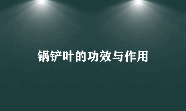 锅铲叶的功效与作用